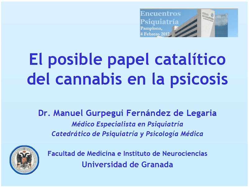 Profesor Manuel Gurpegui: El posible papel catalítico del cannabis en la psicosis.